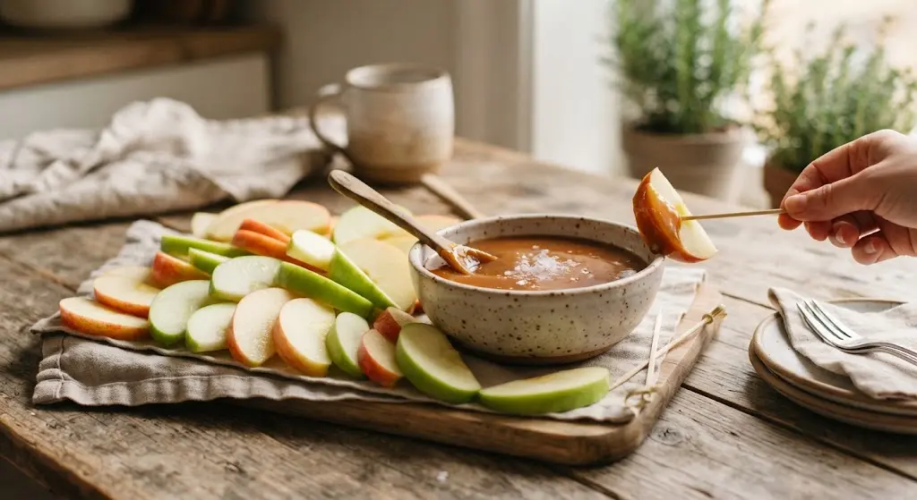 Apple Slices with Caramel Dip Snack